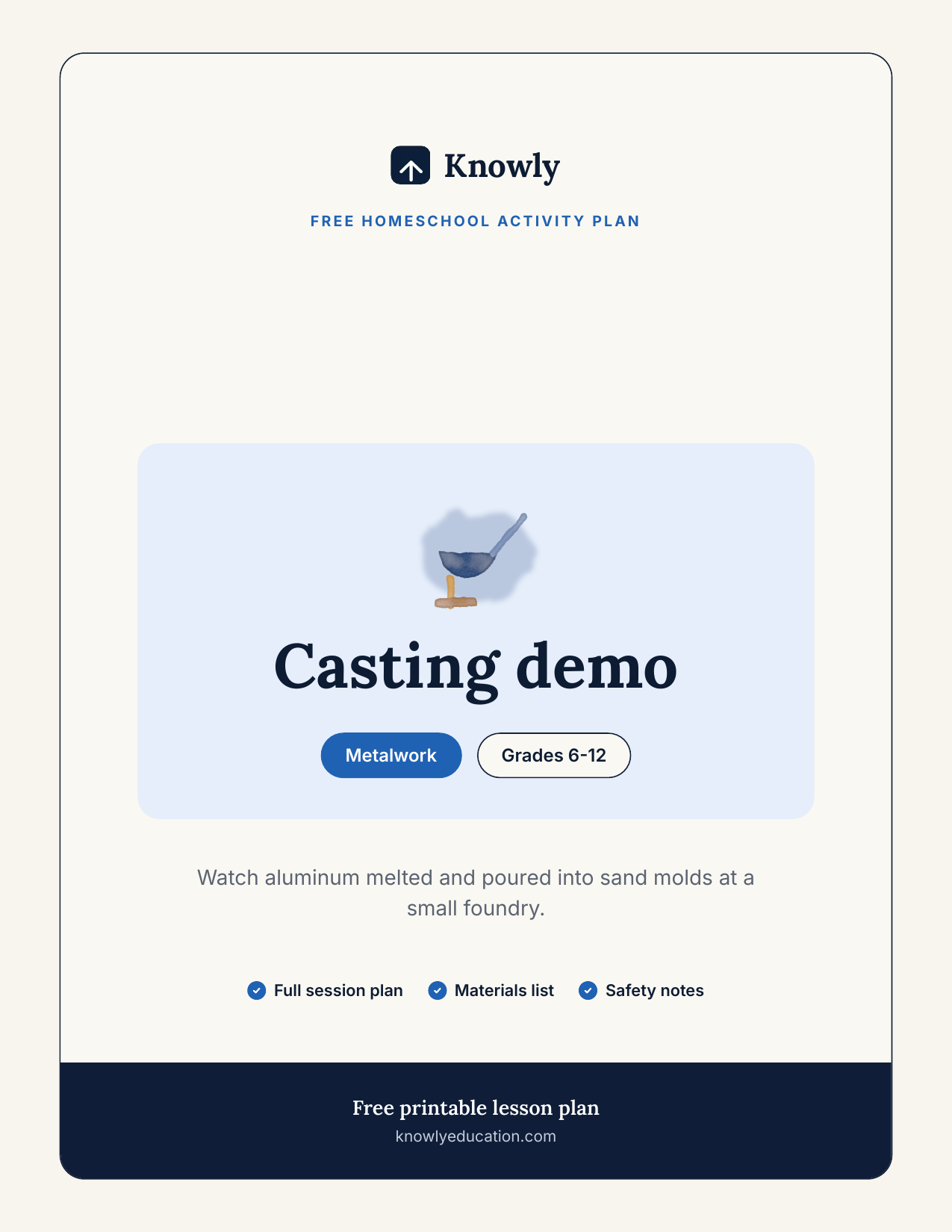 Casting demo — free recess activity from Knowly