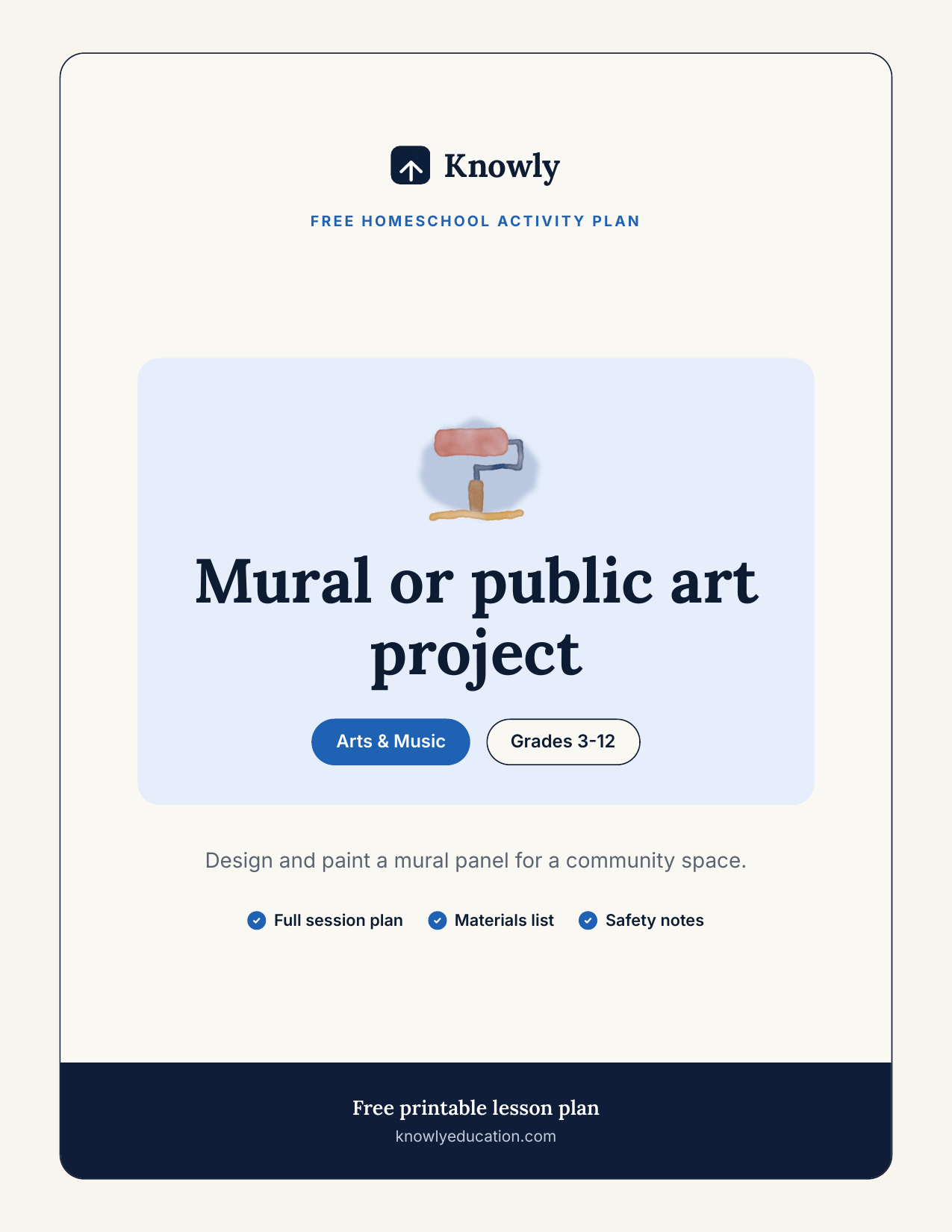 Mural or public art project — free recess activity from Knowly